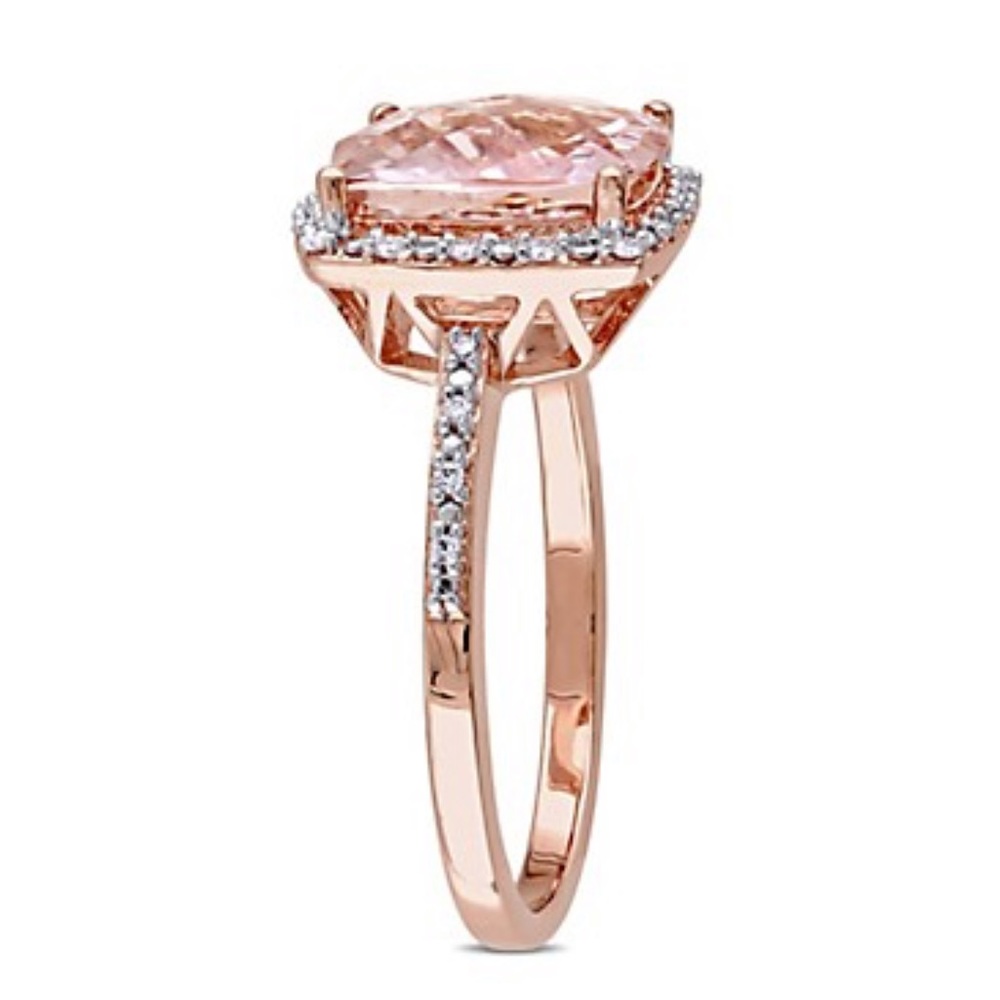 18K Rose Gold Plated with 4.25ct Morganite Ring - Picture 2 of 8